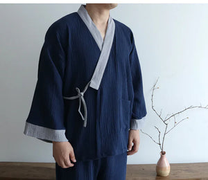 Spring&summer men's pure cotton Hanfu antique pajamas - Yandan_Hanfu