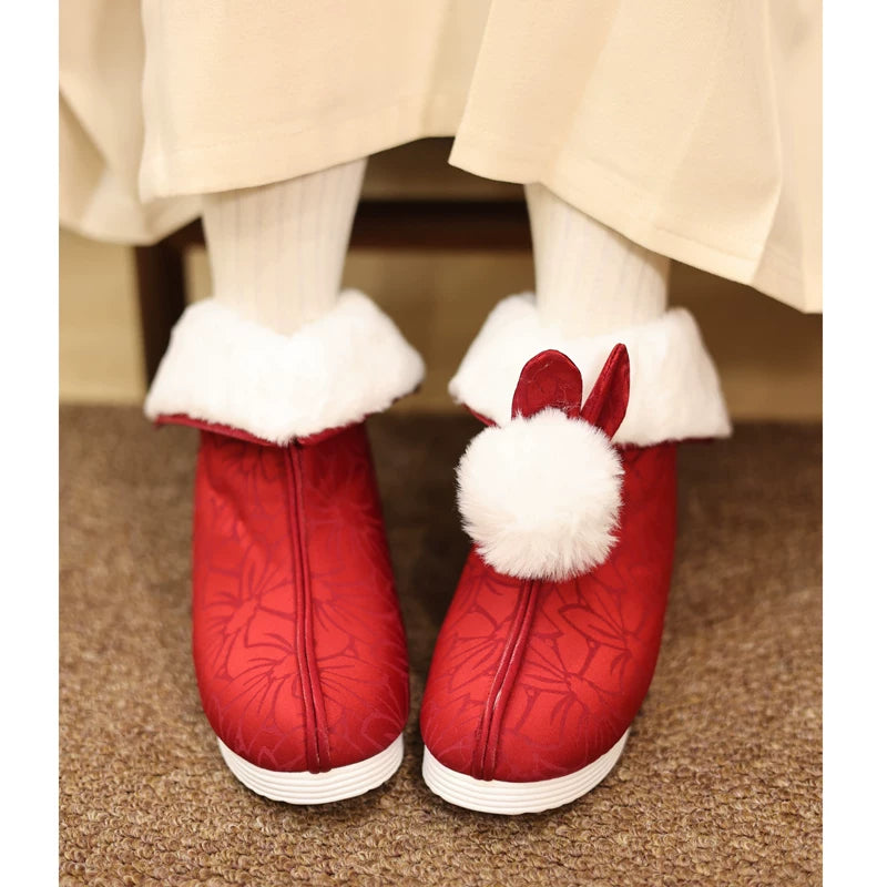 Qiantu Boundless Hanfu Boots | Autumn Winter Warm Cloth Shoes