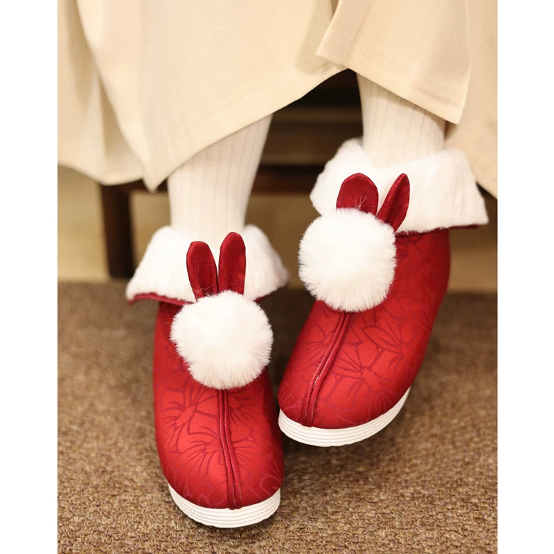 Qiantu Boundless Hanfu Boots | Autumn Winter Warm Cloth Shoes