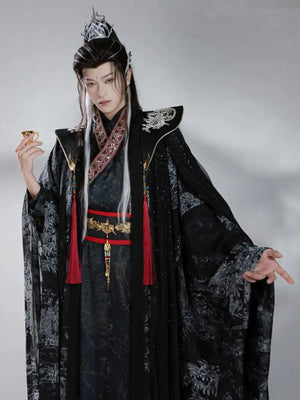 Dark Immortal Robe – Unisex Hanfu Outfit Inspired by Chinese Xianxia & Traditional Taoist Style - Yandan_Hanfu