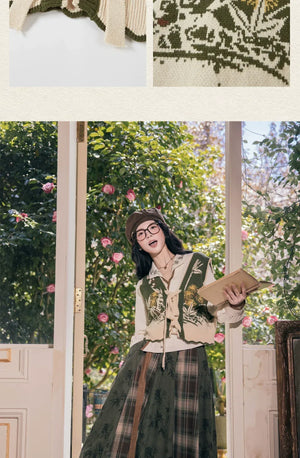 “Winter Trio” – New Chinese Knit Bijia & Skirt Set (Hanfu-Inspired) - Yandan_Hanfu