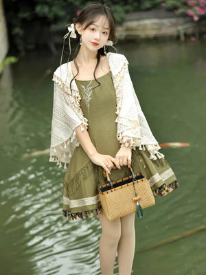 Chinese style cicada Mori exquisite cape Han element sweet Lolita Hanfu - Yandan_Hanfu