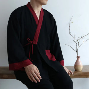 Spring&summer men's pure cotton Hanfu antique pajamas - Yandan_Hanfu