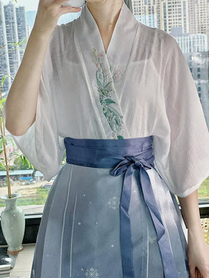 Horse Face Skirt Set 2024 New Spring and Autumn Short Hanfu Small Chinese Style Women's Clothing - Yandan_Hanfu