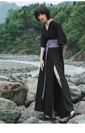 Chinese style improvement | black retro new dress for women - Yandan_Hanfu