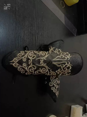 "Wujing 2.0” – Gold-Brocade Round-Collar Robe | Hanfu-Inspired Modern Jacket (Spring/Autumn) - Yandan_Hanfu