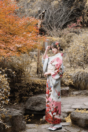 Pink Japanese Kimono Yukata Vintage Dress Improved Kimono - Yandan_Hanfu