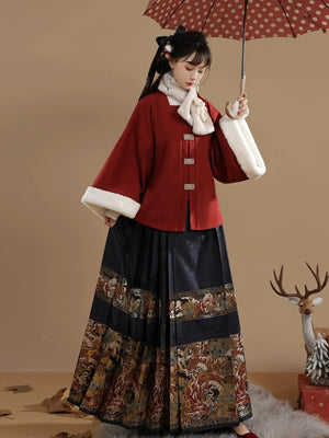 Ming Dynasty Hanfu women's horse skirt sweater autumn and winter suit - Yandan_Hanfu