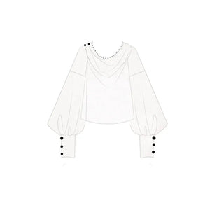 Whispers of Bloom – Floral Crane Set with Horse-Face Pants | Han-Inspired Spring-Autumn Wear - Yandan_Hanfu