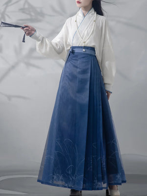 New Chinese style orchid horse dress Ming-made Hanfu skirt - Yandan_Hanfu