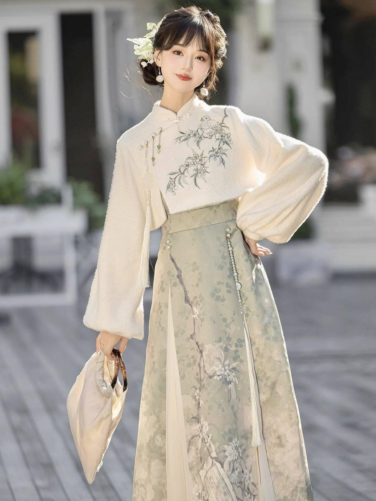 Traditional Chinese Long Sleeve Ancient Oriental Maxi Dress Yandan_hanfu  Lixiang Leads To Hanfu Women's Han Elements