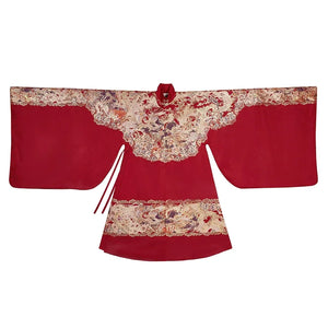 Ming-Dynasty wedding clothes round neck robe men's stand-up collar large-sleeved jacket Xiacheng horse face skirt women's Hanfu - Yandan_Hanfu