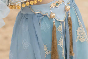 【Cloud traveler】 blue Hanfu Dunhuang Western style ethnic style suit Princess Jasmine - Yandan_Hanfu