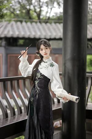 Zhujian Snow New Chinese Hanfu Dress Daily National Style Han Elements Set - Yandan_Hanfu