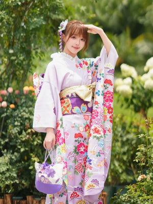 Kimono Women's Japanese Traditional Big Sleeve Improvement Dress and Dress Set Positioning Printing Bar Mitzvah Kimono - Yandan_Hanfu