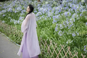 Monet Garden Pink Purple Oil Painting Sense Song Dress - Yandan_Hanfu