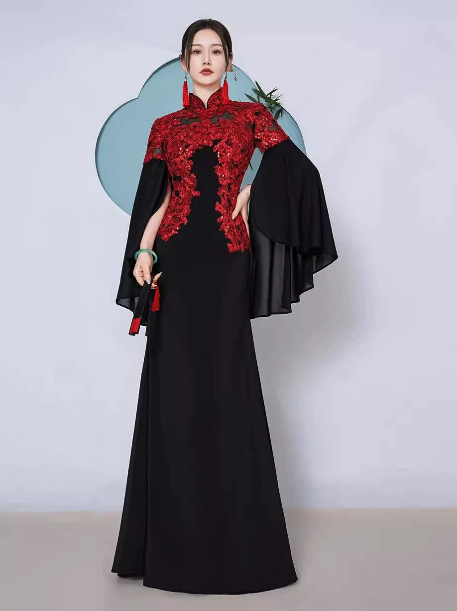 Runway Goddess – Luxury New Chinese Style Mermaid Qipao Evening Gown