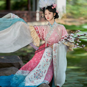 Cloud Silks – Traditional Hanfu Dress Inspired by Wei-Jin Era, Cross-Collar Revival for Women