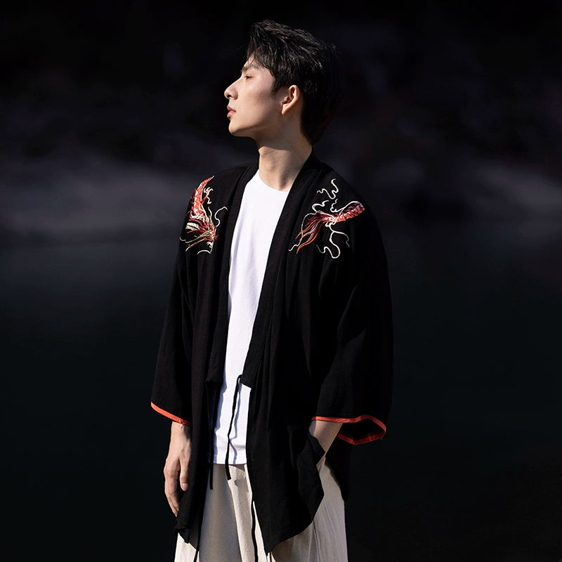 Chinese style cotton and linen retro Hanfu spring and summer Tang suit man