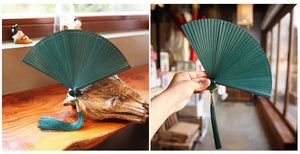 Folding fan female dance fan Hanfu Chinese style full bamboo fan - Yandan_Hanfu