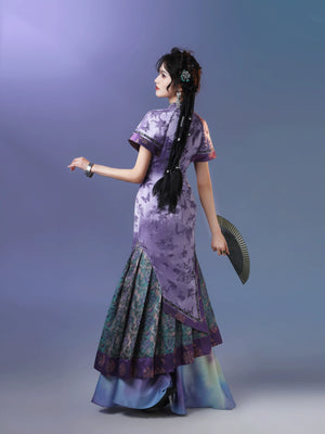 Qingyun Zishang – Ethnic-Inspired Summer Long Skirt with Horse-Face Elements & A-Line Silhouette - Yandan_Hanfu