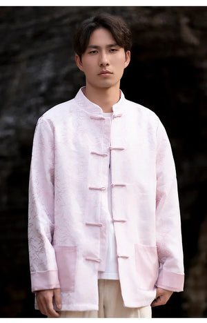 New Chinese style jacquard disc button top men's Tang suit - Yandan_Hanfu