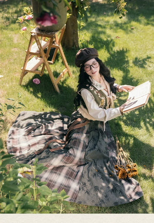 “Winter Trio” – New Chinese Knit Bijia & Skirt Set (Hanfu-Inspired) - Yandan_Hanfu