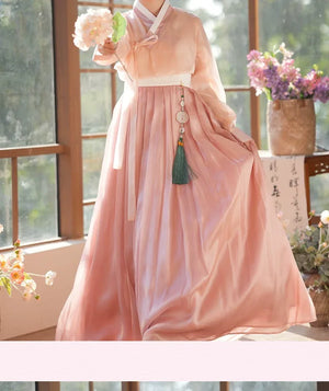 Lotus root pink hanbok - Yandan_Hanfu