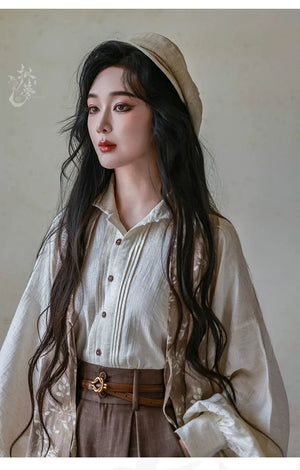 “Seventy-Two Haze” – New Chinese Blouse & High-Waisted Trousers | South-of-France Holiday Edition - Yandan_Hanfu