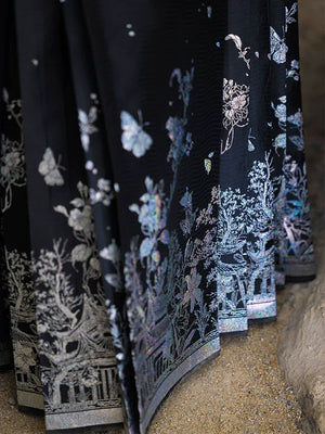 Original imitation luodian horse face skirt, new Chinese style, daily work, improved short-sleeved Hanfu summer - Yandan_Hanfu