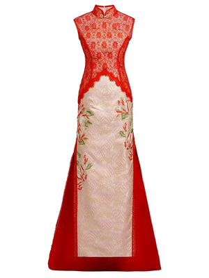 Imperial Red – Luxury New Chinese Style Sleeveless Qipao for Runway & Gala - Yandan_Hanfu