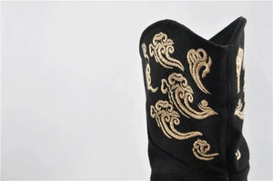 Men's shoes retro official boots auspicious cloud embroidery - Yandan_Hanfu