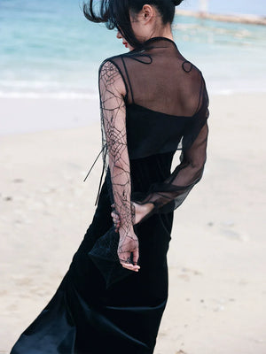 New Chinese style cheongsam & chiffon cardigan - Yandan_Hanfu