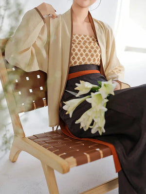 Song Dynasty Hanfu Airplane Sleeves Song Vest Spinning Skirt Spring and Summer Retro Modern Hanfu - Yandan_Hanfu