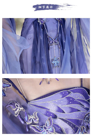 Gui Mengling, Butterfly, Hanfu Female Nanbei Dynasty Big Sleeve Shirt Heavy Industry Embroidery Summer Fairy Hanfu - Yandan_Hanfu