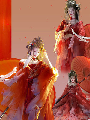 Northern and Southern Dynasties inspired hanfu dance outfit model photo