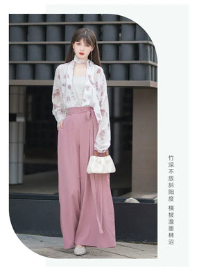 Three color Song style Modern Hanfu Short Shirt and Song Pants Hanfu Women's Summer - Yandan_Hanfu