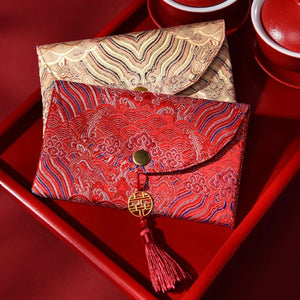 "Auspicious Cloud Congratulations" Chinese Wedding Big Red Envelope Hong Bao - Yandan_Hanfu