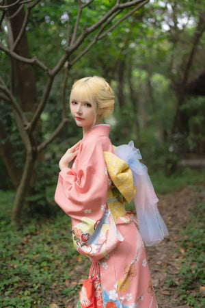 Traditional formal Japanese kimono women's visiting kimono set travel Japanese wedding dress - Yandan_Hanfu