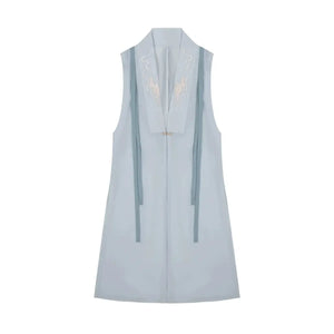 Shanjian Ming Hanfu, light blue ink painting style super immortal ancient clothing - Yandan_Hanfu