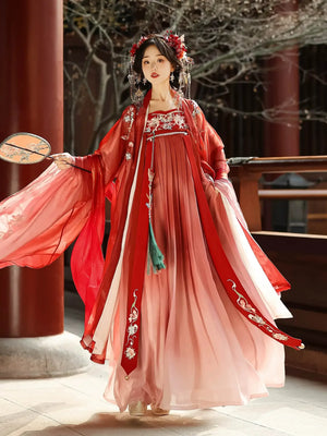 Tang-Dynasty Hako Skirt Daily Fairy Big Sleeve Shirt Spring and Summer - Yandan_Hanfu