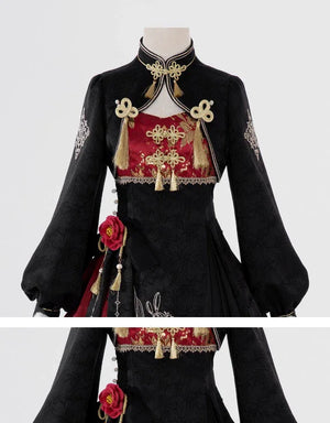 Lolita Chinese style cheongsam suspender skirt set - Yandan_Hanfu