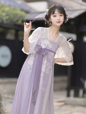 Purple daily Chinese style suspender skirt fairy style - Yandan_Hanfu
