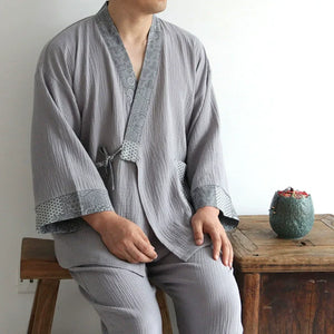 Spring&summer men's pure cotton Hanfu antique pajamas - Yandan_Hanfu
