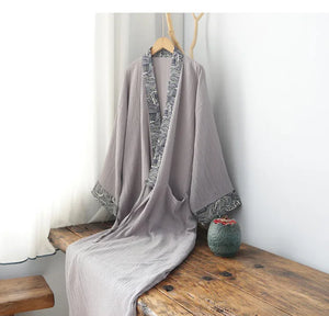 Long summer thin pure cotton Hanfu red robe for men and women - Yandan_Hanfu