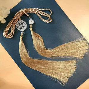 Made in the Ming Dynasty | Gold and black textured Hanfu men's Taoist robes - Yandan_Hanfu