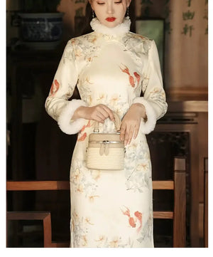 national style tea cheongsam, autumn clothes - Yandan_Hanfu