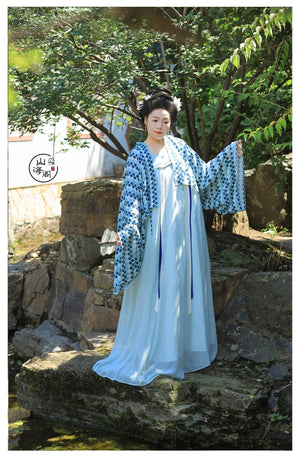 Bicheng – Plus Size Tang-Style Hanfu | Famen Temple Inspired Qi-Xiong Set for Autumn - Yandan_Hanfu