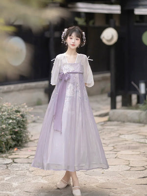 Purple daily Chinese style suspender skirt fairy style - Yandan_Hanfu