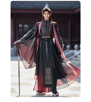 Junlin | Unisex Traditional Hanfu Set – Flowing Wide-Sleeve Xianxia-Inspired Outfit for Spring & Summer - Yandan_Hanfu